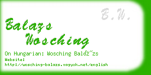 balazs wosching business card